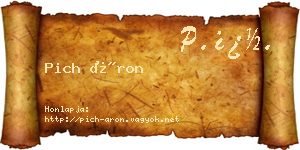 Pich Áron névjegykártya